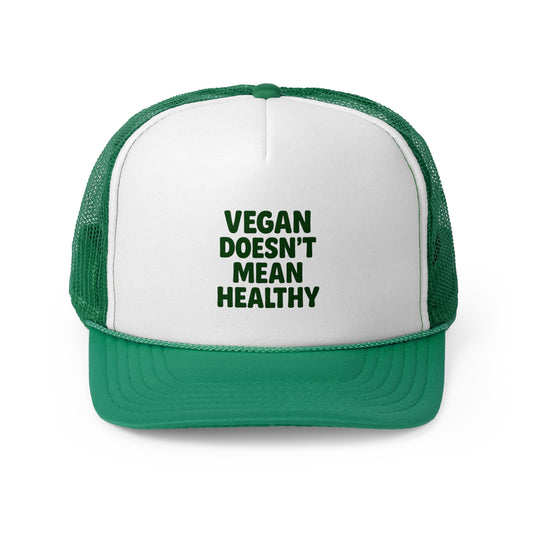 Vegan Message Trucker Cap, Cool Caps for Vegans, Funny Outdoor Accessories, Gifts for Plant-Based Lovers, Summer Festival Fashion