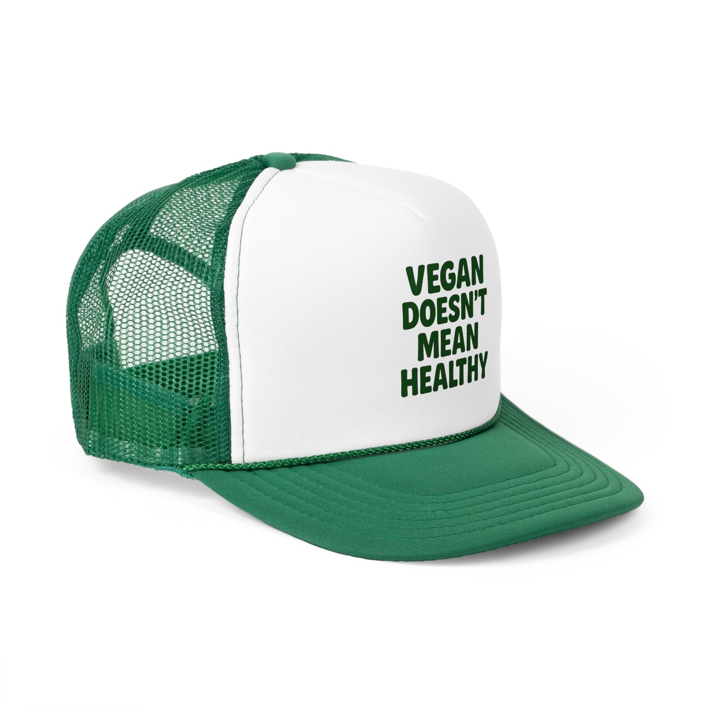 Vegan Message Trucker Cap, Cool Caps for Vegans, Funny Outdoor Accessories, Gifts for Plant-Based Lovers, Summer Festival Fashion