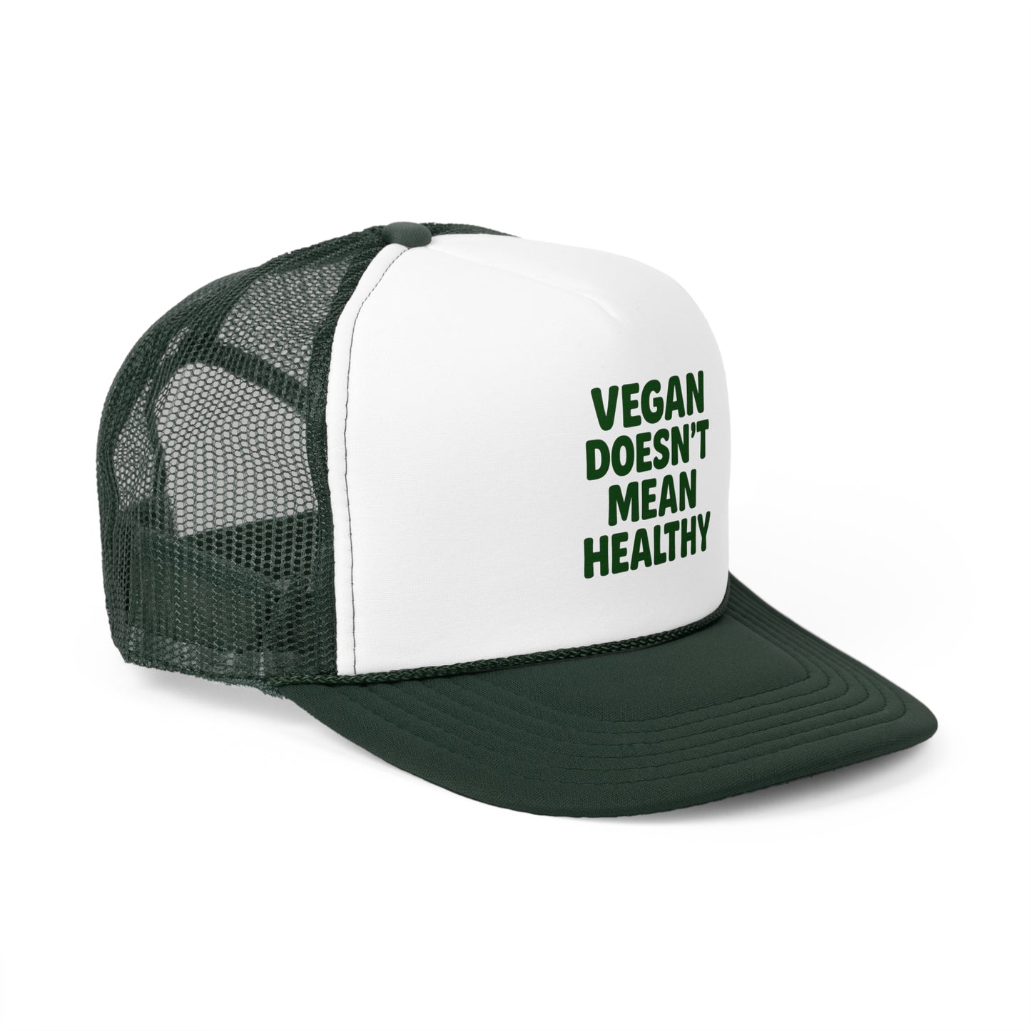 Vegan Message Trucker Cap, Cool Caps for Vegans, Funny Outdoor Accessories, Gifts for Plant-Based Lovers, Summer Festival Fashion