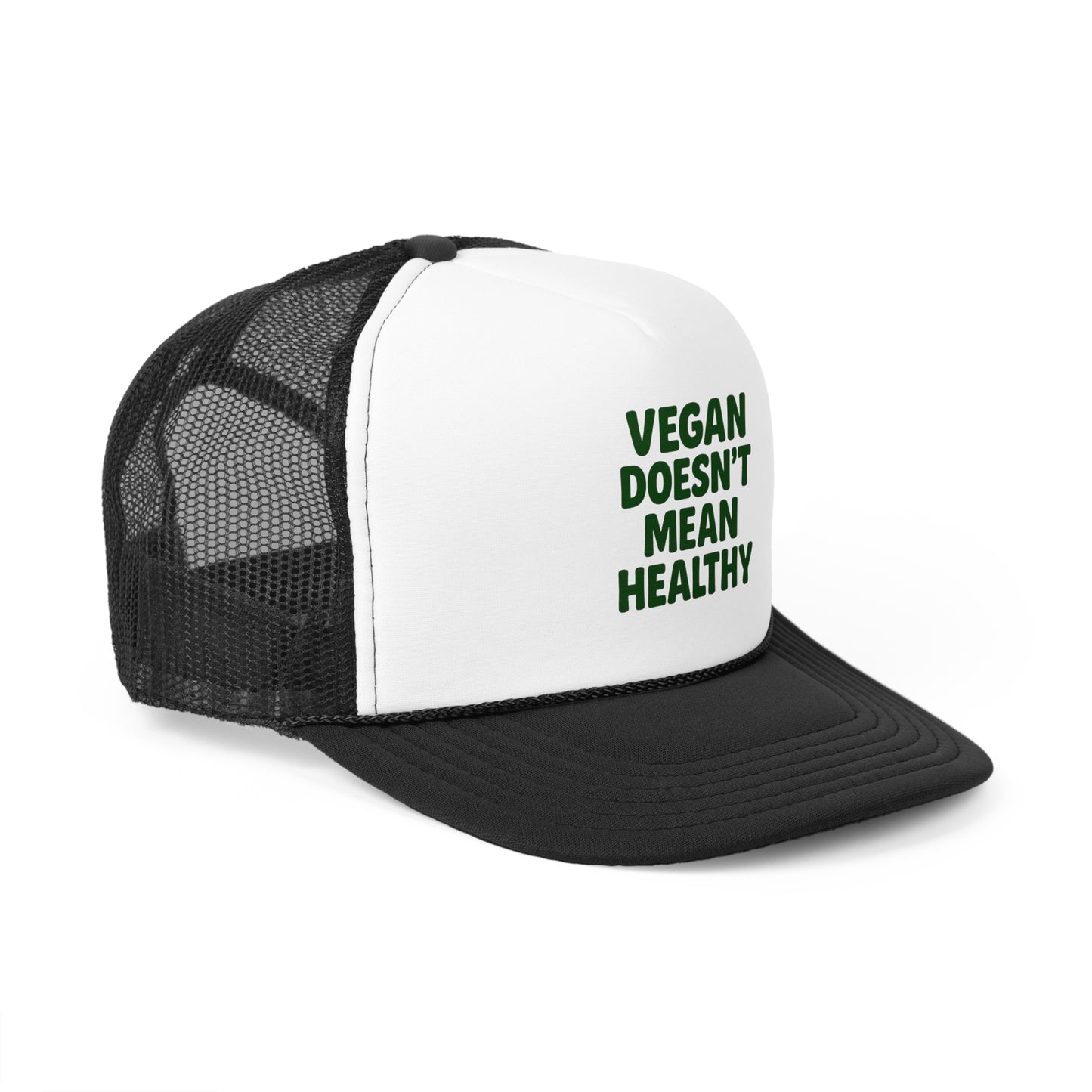 Vegan Message Trucker Cap, Cool Caps for Vegans, Funny Outdoor Accessories, Gifts for Plant-Based Lovers, Summer Festival Fashion
